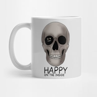 Happy on the inside text skull Mug